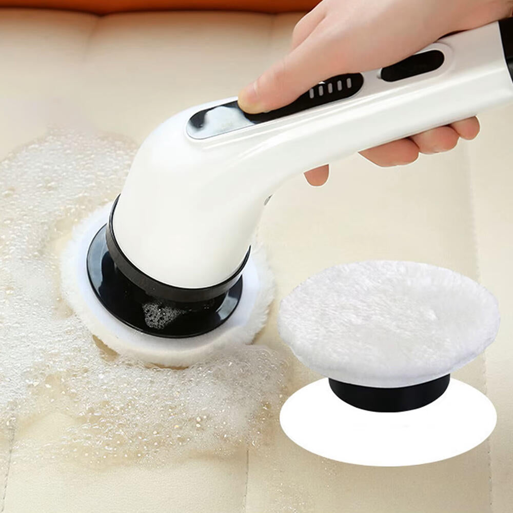 Cepillo de limpieza eléctrico giratorio con 9 cabezales para baño, cocina y coche